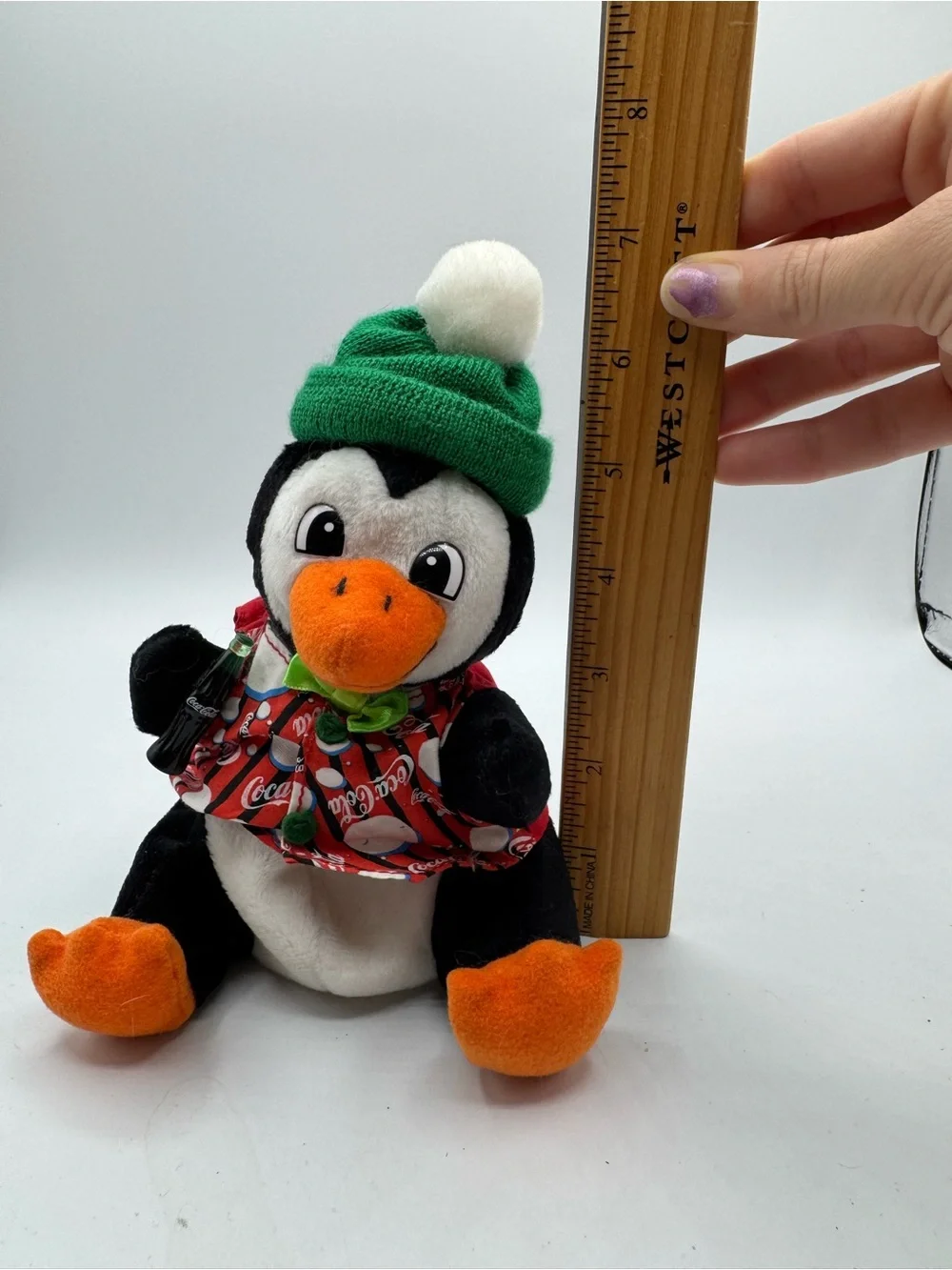 1999 Coca Cola Penguin Beanie Doll with Coke Bottle and mini Coke Bottle